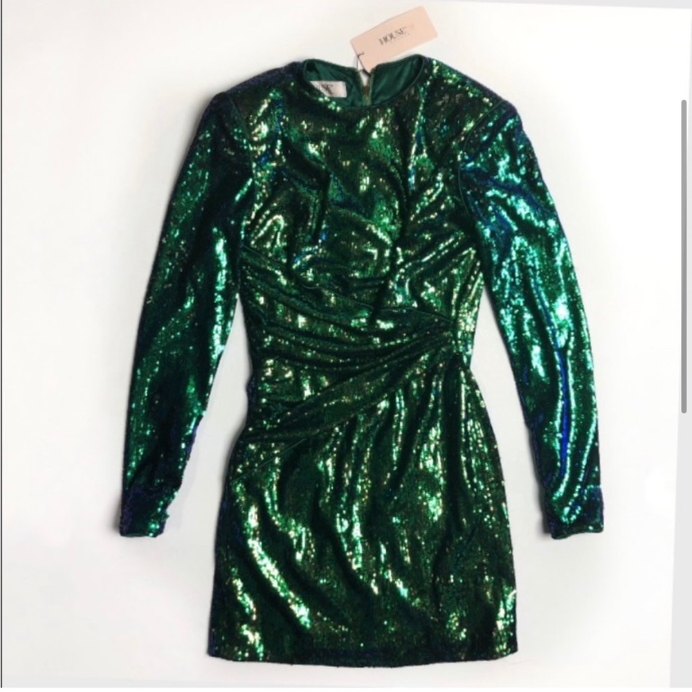 House Of CB Cristobal Green Sequence Dress